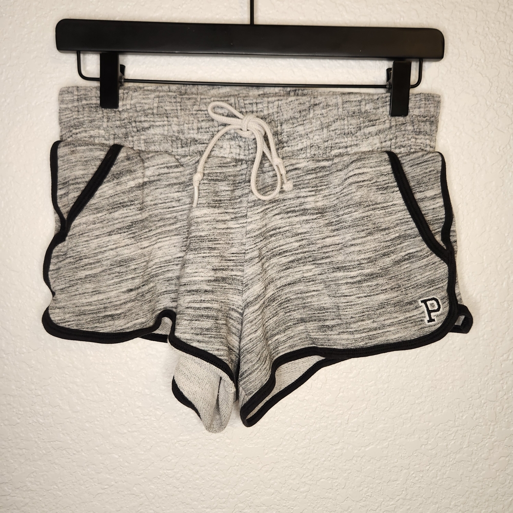 Victoria Secret Pink Gray Casual Shorts Lounge Sleep Logo P Pockets S y2k